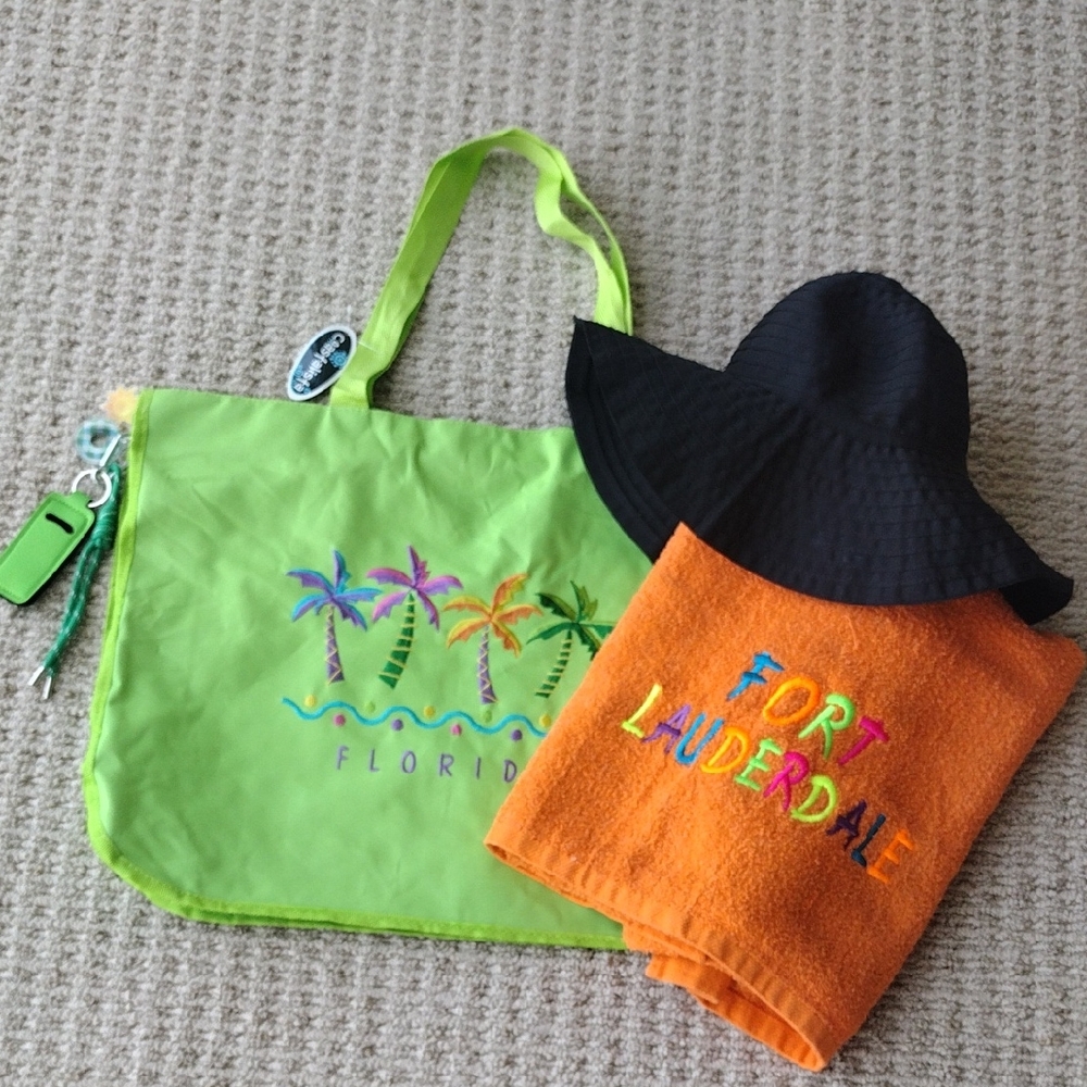 Tote Bag Towel And Hat Bundle